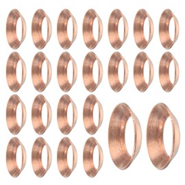 sourcing map 24Pcs Copper Flare Gasket, Fit for 1/2" Tube Size, 45 Degree Copper Flare Fitting for Air Conditioner Refrigeration Accessories