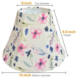 Bell Lamp Shades Set of 2, 6" Top x 12" Bottom 8.5" High Small Lampshades