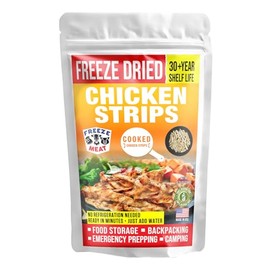 FREEZE DRIED Chicken Strips Cooked - Family Pack, 2 lbs, 30-Year Shelf Life, No Refrigeration Needed | Perfect for Backpacking, Camping, Emergencies, and Food Storage | Grass-Fed - Preserving Your Future