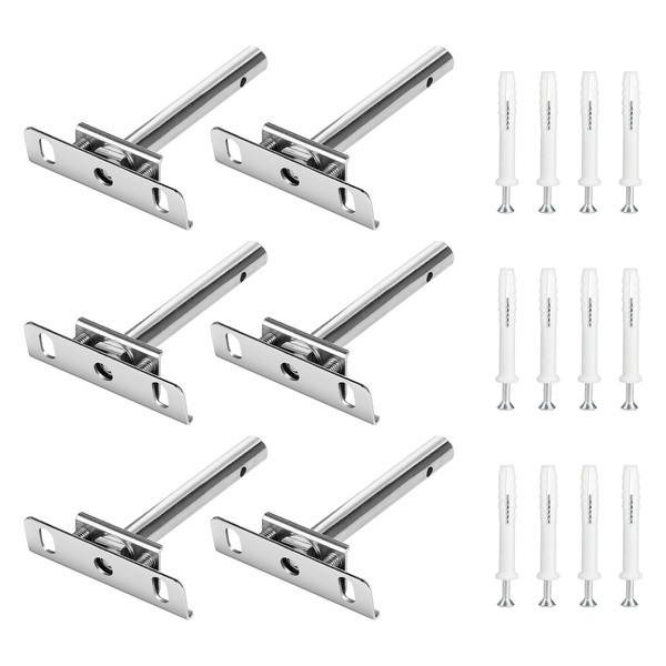 SWAWIS 6 x Adjustable Invisible Shelf Brackets, Length 10 cm,