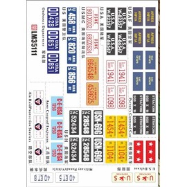 Lanmo Model 1/35 USA Car License Plate (3D Color Sticker) Hobby Sticker LANLM-35111