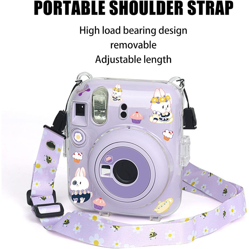 Acouto Kit de Funda para Cmara Instantnea, Pegatina con Correa