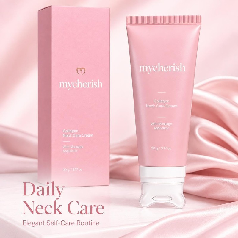 Crema para el Cuello mycherish FBLCLAFGP PDRN Colágeno con Aplicador