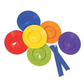 Juggling Set 6Pcs Juggling Plates Sticks Sports Game Indoor Outdoor Turntable Acrobatic Toys for Kids Adults Balance Skills