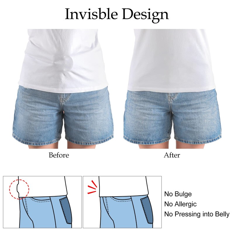 WHIPPY No Show Flat Buckle Stretchy Braided Belt for Men