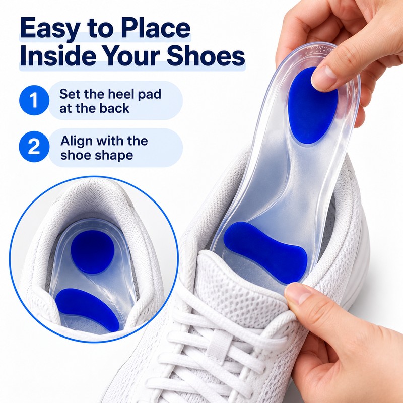 Silicone Gel Insoles for Flat Feet – Shock-Absorbing Arch Support