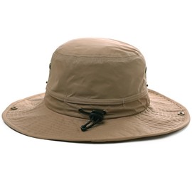 TOP-EX XL/XXL Men's Sun Hat with Wide Brim UPF 50+ & Waterproof, Large Outdoor Summer Hats for Hiking, Trekking, Fishing, Camping, Sailing, Foldable, Adjustable, Breathable, TX702_Khaki