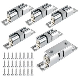 Yqhugbc Pack of 6 Ball Catch Double Ball Catch Door Catch Adjustable Double Ball Catch Door Catch with Screws for Furniture, Cabinets, Wardrobes, Drawers