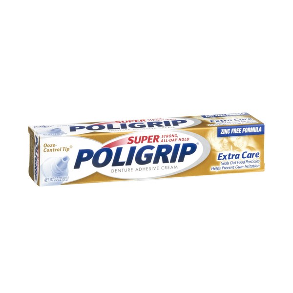 Poligrip Super Extra Care Denture Adhesive Cream by Super Poligrip