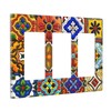 Mexican Talavera Ceramic Pattern 3 Gang Rocker Light Switch Plate
