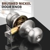 GOBEKOR 8 Pack Brushed Nickel Privacy Door Knobs Stainless Steel
