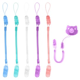 ZHEJIA Coil Strap (Set of 5) Spiral Cord, Curl Cord, Key Chain, Fall Prevention, Lost Prevention, Periodically, Portable, USB Memory, Mascot, Keys, Whistle, Pacifier, Stretchable, Approx. 9.1 - 27.6