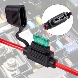Inline Fuse Holder Set with 30A Blade Fuses – 12AWG Waterproof Fuse Holders for Automotive Boats RVs & LED Wiring – 12-24V