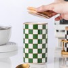 XYQXYQ Kitchen Countertop Ceramic Checkered Canisters,Black And White Food Storage