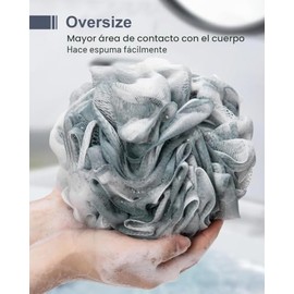 MTDLYICE Esponja de lufa, esponja de lufa grande XXL de 100 g, paquete de 4, esponja de baño de malla suave para ducha para hombres, exfoliante corpor