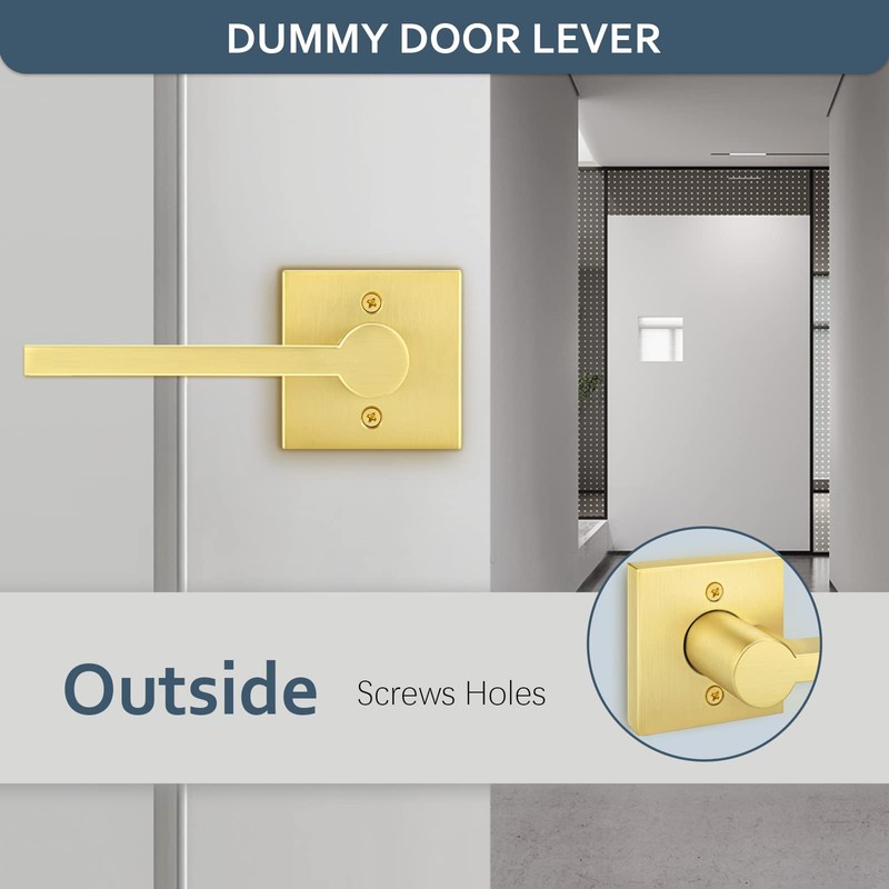 EHOMEWARE Gold Dummy Door Levers Interior Door Handles, Heavy Duty