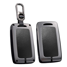 ontto Metal Leather Car Key Fob Cover Fit for Mazda 3 6 CX-5 CX-9 CX-30 CX-50 CX-70 CX-90 MX-30 MX-5 2019-2025 Key Holder case Keyring Shell Bag Keychain auto Accessories 2/3/4 Buttons Black 1