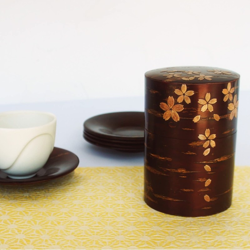 TOMIOKA Tomioka Shoten Kaba Craft Whole Leather Tea Canister, Cherry