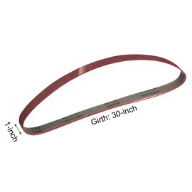 sourcing map 1" x 30" 80 Grit Sanding Belt Aluminum Oxide Sandpaper Belts for Portable Strip Sander Wood Finishing Metal Drywall Polishing Sharpening Abrasive Paper 10pcs