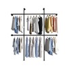 Smlttel Industrial Pipe Clothing Rack Wall Mount, Black Pipe Clothes
