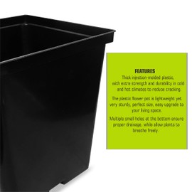 BloomGrow 1/2 Gallon 48-Pack Premium Black Plastic Nursery Plant Container Garden Planter Pots for Plant Growing