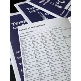 5-Pack Temperature Log Record Books 6 Monthis Records - Monitor Fridge Freezer Cooking Baking Temperature Food Safety and Hygien