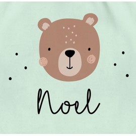 Geschenk mit Namen personalisiert by Shirtracer - Gym Bag Backpack - Cute Bear I Bear I Bear Motif I Bear, 04 Pastel Green, Unit size