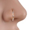 Cutedoumiao Gold Silver Thin Four Diamond Clear Crystals Nose Ring