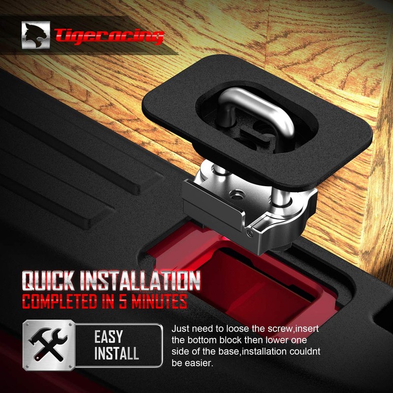Tigeracing Tie Down Anchors Retractable Truck Bed Top Side D