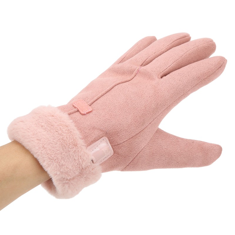 Pink USB Heating Gloves Hand Warmer Touch Screen Design Adjustable