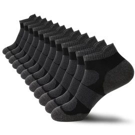 YOJOOM Trainer Socks for Men and Women Ankle Socks Breathable Cotton Low Cut Socks Non Slip Socks with Arch Support Athletic Running Socks (Black 6 pairs, 7-11)