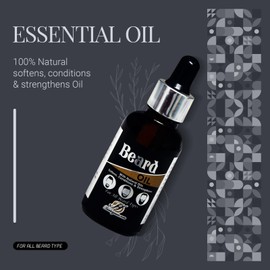 HERBOGANIC Beard Oil for Men | Softens, Moisturizes, Conditions & Strengthens Beard | Natural Beard Oil with Almond & Jojoba Oil | Beard Oil that Relieves Itching & Strengthens Hair | Herbal Beard Oil for Patchy Beard | 1oz