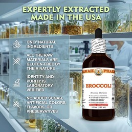 Broccoli (Brassica Oleracea) Dry Sprouting Seed Tincture, Made in Hawaii, Organic Raw Materials, All Natural, Vegan, Pure Liquid Extract - 32 fl.oz