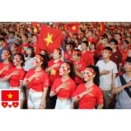 Vietnamese Flag Tattoos,10 Sheets Vietnam Flag Temporary Tattoos Stickers,40 Pcs Waterproof Sweat Sports National Flag Tattoos For Men Kids Women (Vietnam)
