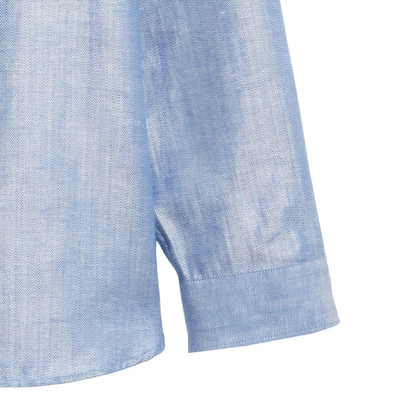 Ted Baker Linlins Mens Herringbone Linen Blend Button Down Shirt