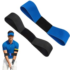 2 PCS Golf Connection Band,Golf Power Band,Golf Grip Training Aid,Golf Training Aids for Posture Correction and Strength Training, Effective Golf Swing Training Equipment (Black, Blue)