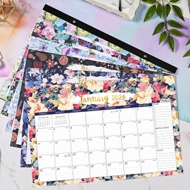 2026 Desk Calendar - JAN 2026 - DEC 2026, 2026 Calendar, 12 Monthly Calendar, 17" x 12", Desk/Wall Calendar 2026 with Desk Pad, Ruled Blocks, To-do List & Notes, Tear Off, Twin-Wire Binding, Large Desk Calendar for Home & Office Organizing - Floral