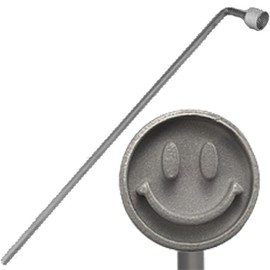 タイガークラウン デコレーションツール シルバー 17×285×42mm 焼きごて にこり 18-8ステンレス 焼印 模様 ワンポイント 1591