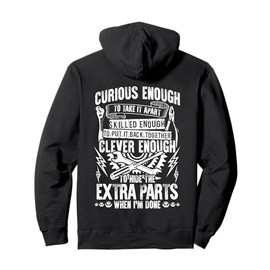Curious Skilled And Clever - Funny Car Auto Truck Mechanic Pullover Hoodie