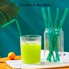 FOREVERIE 100 Count Green Flexible Plastic Drinking Disposable Straws Individually