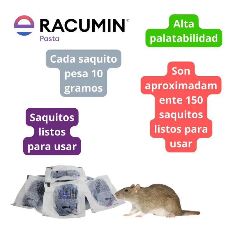 Racumin Pasta Rodenticida Ratones Ratas 1.5 Kg
