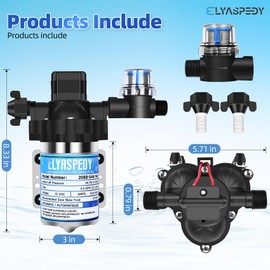 2025 Upgraded 2088-554-144/2088-403-144 RV Fresh Water Pump,12V 3.5GPM Self-Priming Diaphragm Water Pump,45PSI,Includes Pressure Switch and Detachable Filters,No Noise, for RV, Marine, Yacht, Caravan