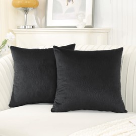 Ystyle Cushion Covers 40 x 40 cm, Velvet Decorative Cushion Cover Sofa Cushion Cover Decorative Soft Decorative Cushion Covers Pillow Case Cushion for Sofa Armchair Home Bedroom Black