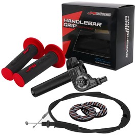 JFG RACING Motorcycle Throttle Assembly,7/8" 22mm Twist Throttle Grips With Rotating Shaft Throttle Cable CNC Universal For CRF50 KLX SSR TTR 110 125 150 200 250cc Dirt Pit Bike ATV Mini Bike Black