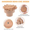 MOROBOR Boho Rattan Dresser Knobs, 6PCS Sunflower Shaped Wood Drawer