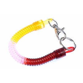 Pink Rubber Keychain Key Chain Purse Red Spiral Spirals - Orange