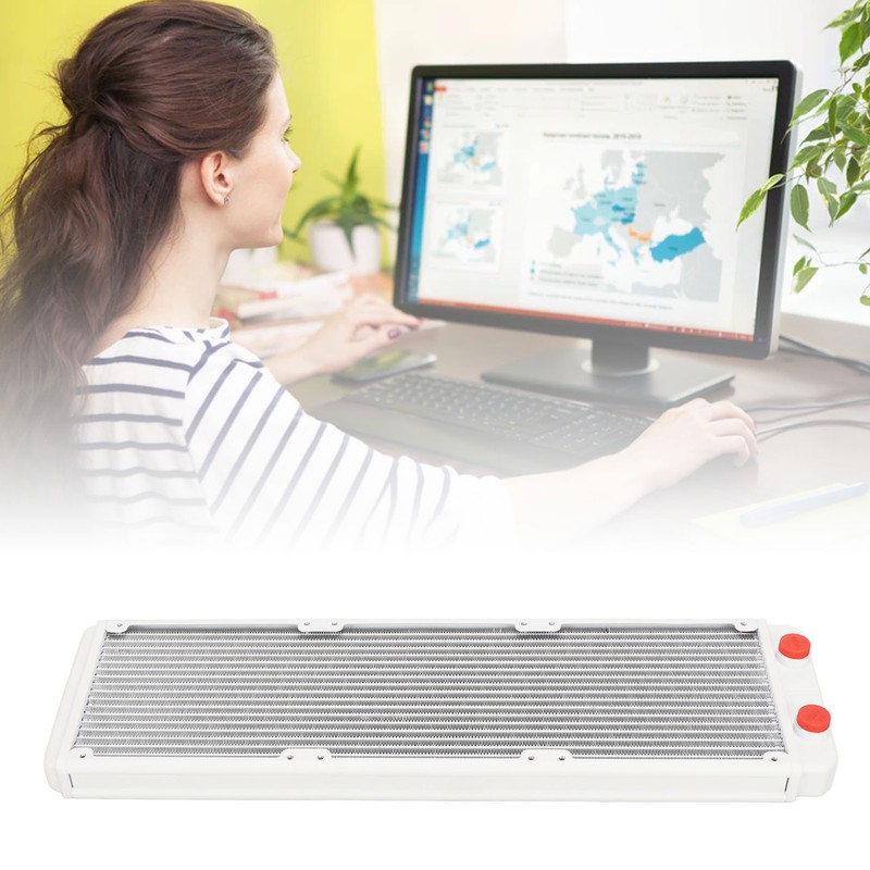 Water Cooling Radiator 18 Pipes Aluminium Alloy Fins G1/4 Thread