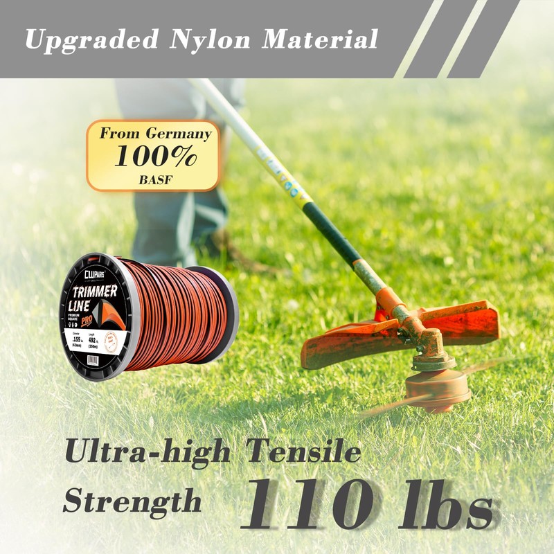 Cluparis 5-Pound Super Heavy Duty Trimmer Line .095-Inch-by-1365-ft Square Pro