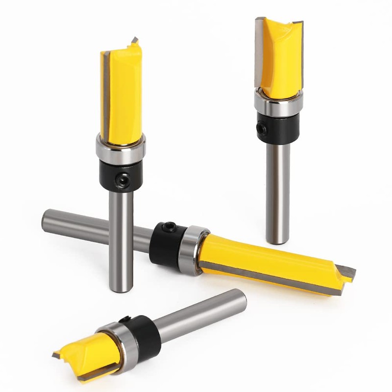 Bohaner 4 Pcs 1/4 Inch Shank Flush Trim Pattern Router