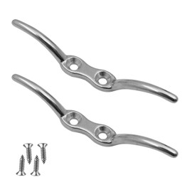 TRHDFW 4.3 Inch 2 Pcs Heavy Duty Cleat Hooks, 304 Stainless Steel Blind Cord Cleat Hook with Mounting Screws, Flagpoler Rope Cleat Hook Boat Mooring Accessories for Boats Yachts, Flagpole